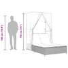 vidaXL Chaise longue double avec toit et rideaux beige r&eacute;sine tress&eacute;e