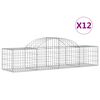vidaXL Paniers &agrave; gabions arqu&eacute;s 12 pcs 200x50x40/60 cm fer galvanis&eacute;
