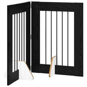 vidaXL Porte de chien pliable avec supports 2 pc Ch&ecirc;ne noir 120,5 cm