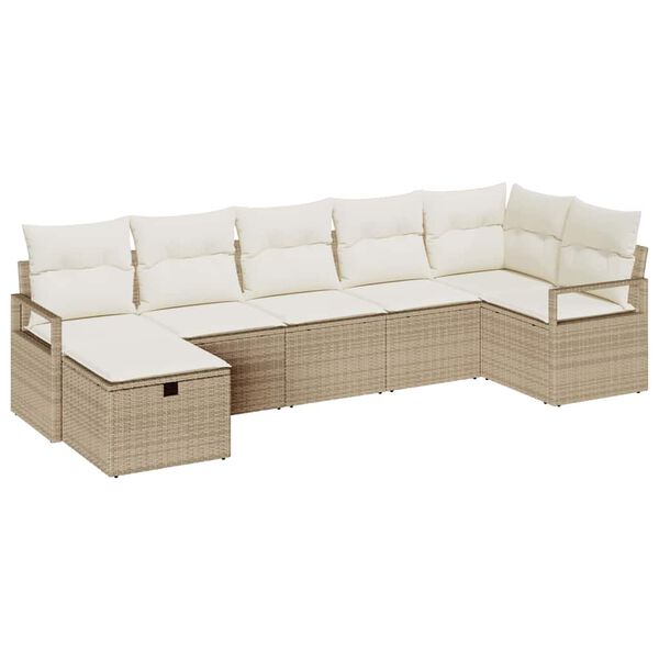 vidaXL Ensemble de Canap&eacute;s avec coussin 5 pcs polyrotin