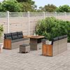 vidaXL Ensemble de canap&eacute; de jardin avec coussin 11 pcs Gris polyrotin