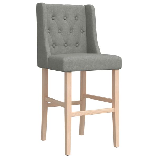 vidaXL Chaises de bar lot de 2 bois massif d'h&eacute;v&eacute;a et tissu
