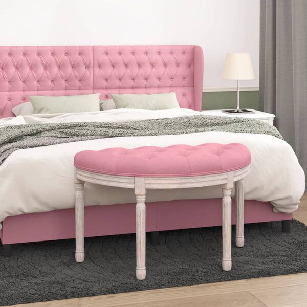 vidaXL Banc Rose 81,5x41x49 cm Velours