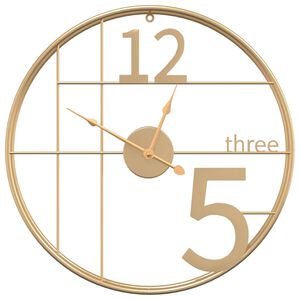 vidaXL Horloge murale dor&eacute; &Oslash;50 cm fer