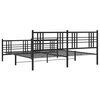 vidaXL Cadre de lit m&eacute;tal sans matelas avec pied de lit noir 200x200cm