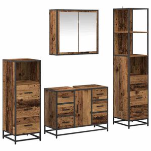 vidaXL Ensemble de mobilier de salle de bain 4 pcs Bois ancien