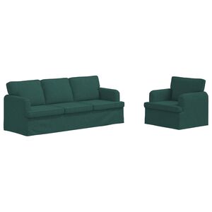 vidaXL Canap&eacute; 2 pcs Vert fonc&eacute; 144 x 80 x 85 cm tissu