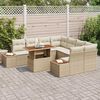vidaXL Ensemble de canap&eacute; de jardin 9 pcs Beige Poly rotin