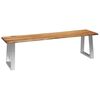 vidaXL Banc 160 cm Bois d'acacia massif et acier inoxydable