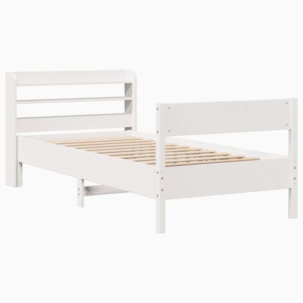 vidaXL Cadre de lit sans matelas blanc 100x200 cm bois de pin massif