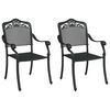 vidaXL Chaise de jardin 2 pc Noir Aluminium
