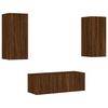 vidaXL Unit&eacute;s murales TV avec LED 4 pcs ch&ecirc;ne marron bois d'ing&eacute;nierie
