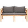 vidaXL Banc de jardin avec coussins gris Bois de teck solide