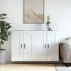 vidaXL Armoires murales 2 pcs blanc brillant bois d'ing&eacute;nierie