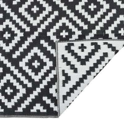 vidaXL Tapis d'extérieur Blanc et noir 190x290 cm PP