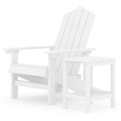 vidaXL Chaise de jardin Adirondack avec table PEHD Blanc