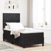 vidaXL Lit &agrave; ressort LED avec matelas Noir 90 x 190 cm tissu
