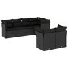 vidaXL Salon de jardin 7 pcs avec coussins noir r&eacute;sine tress&eacute;e
