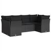 vidaXL Salon de jardin 6 pcs avec coussins noir r&eacute;sine tress&eacute;e