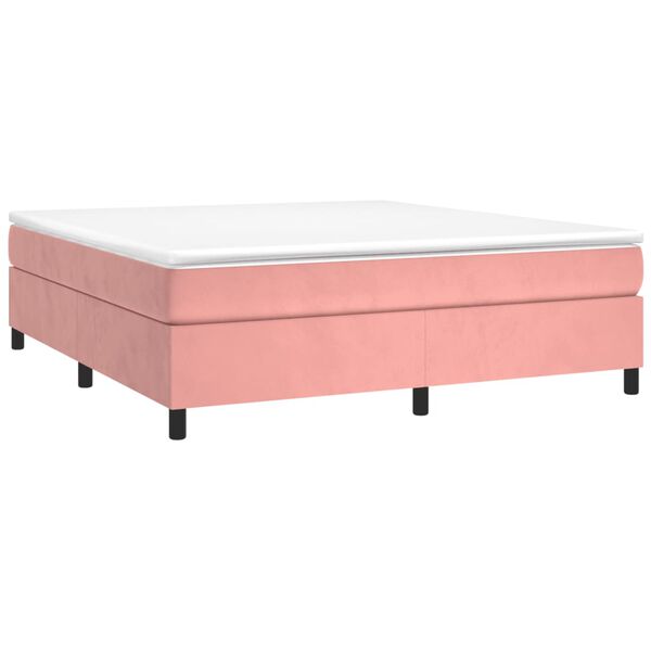 vidaXL Cadre de lit rose 200x200 cm velours