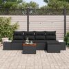 vidaXL Ensemble de canap&eacute; de jardin avec coussin 6 pcs Noir polyrotin