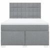 vidaXL Sommier &agrave; lattes de lit avec matelas Gris clair 160x200cm Tissu