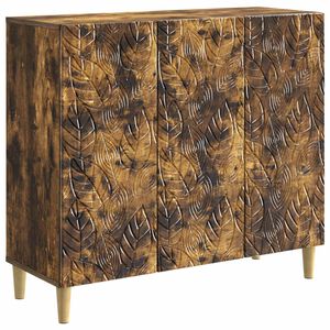vidaXL Buffet Ch&ecirc;ne fum&eacute; 89 x 34,5 x 80 cm Bois d'ing&eacute;nierie