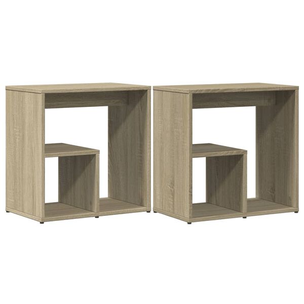 vidaXL Tables d'appoint 2 pcs ch&ecirc;ne sonoma 50x30x50 cm bois ing&eacute;nierie