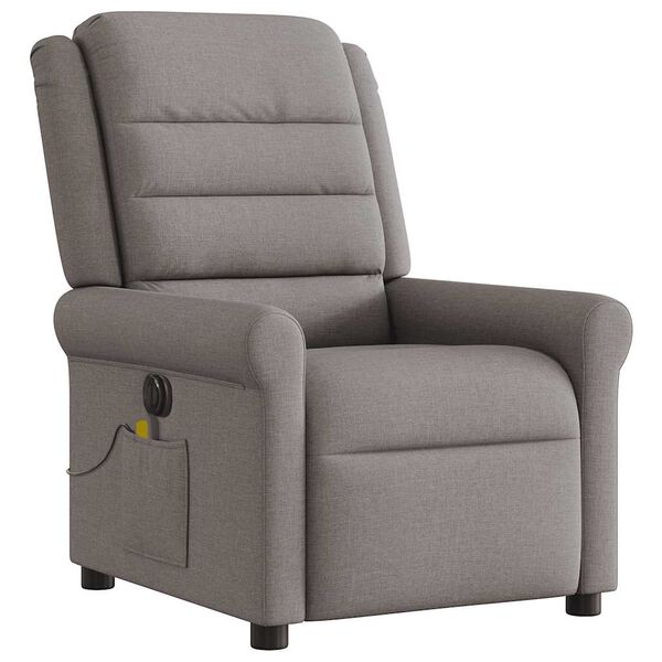 vidaXL Fauteuil de massage inclinable électrique Taupe Tissu