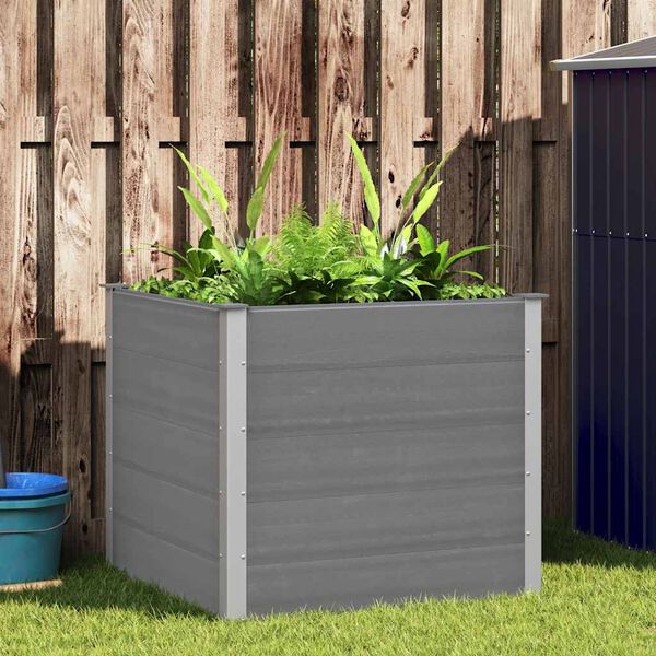 vidaXL Lit sur&eacute;lev&eacute; de jardin WPC 100x100x91 cm Gris