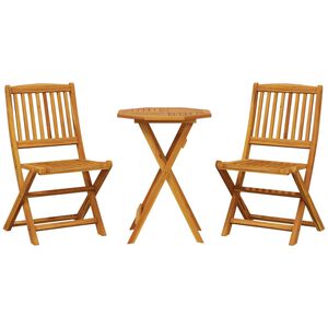 vidaXL Ensemble de bistro pliable 3 pcs bois d'acacia solide