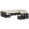 vidaXL Ensemble de canap&eacute; de jardin 12 pc Noir polyrotin