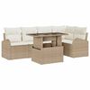 vidaXL Ensemble de canap&eacute; de jardin 6 pcs Marron et Cr&egrave;me polyrotin