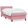 vidaXL Sommier &agrave; lattes de lit avec matelas rose 90x220 cm velours