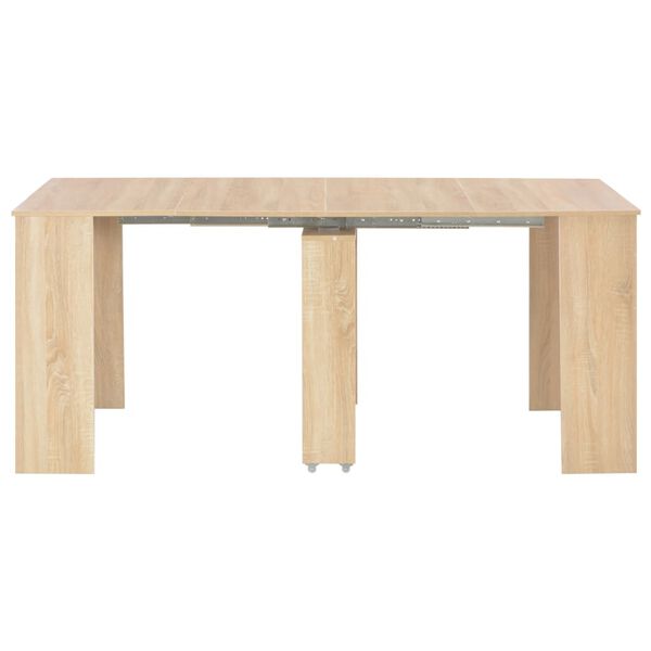 vidaXL Table &agrave; manger extensible Ch&ecirc;ne Sonoma 175x90x75 cm