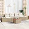 vidaXL Ensemble de canap&eacute; de jardin 5 pcs Beige Poly rotin