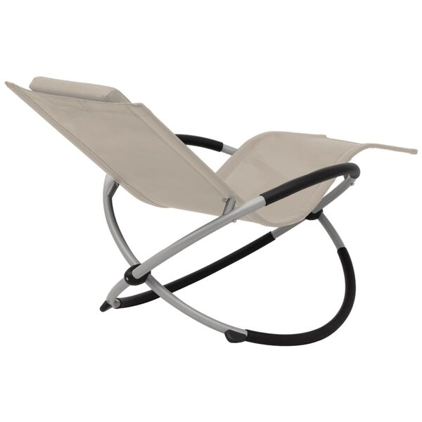 vidaXL Chaise longue g&eacute;om&eacute;trique d'ext&eacute;rieur Acier Cr&egrave;me
