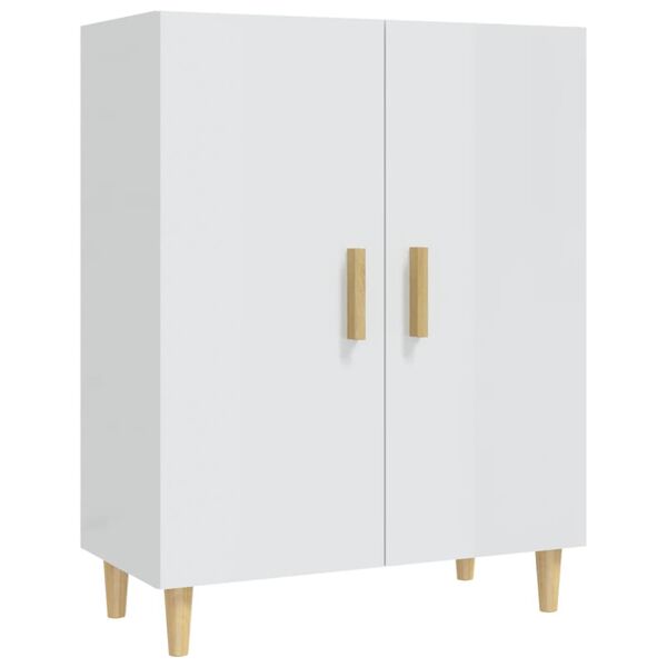 vidaXL Buffet Blanc brillant 70x34x90 cm Bois d'ing&eacute;nierie