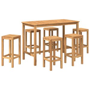vidaXL Ensemble de bar ext&eacute;rieur 7 pc Naturel Bois de teck massif