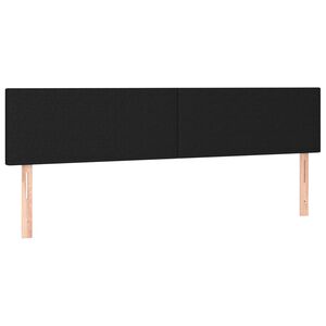 vidaXL T&ecirc;tes de lit Noir 200x5x78/88 cm Tissu