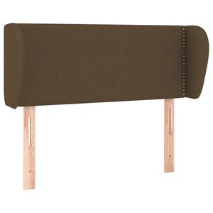 vidaXL T&ecirc;te de lit avec oreilles Marron fonc&eacute; 103x23x78/88 cm Tissu
