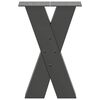 vidaXL Pieds de table basse en forme de X, 2 pi&egrave;ces, anthracite, 28 x (42-43) cm, acier