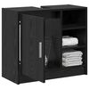 vidaXL Cabinet de salle de bain avec porte Ch&ecirc;ne noir 63 x 29 x 55 cm