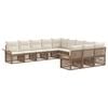 vidaXL Ensemble de canap&eacute; de jardin 11 pc Beige polyrotin