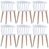 vidaXL Chaises &agrave; manger lot de 6 blanc plastique et acier
