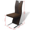 vidaXL Chaises &agrave; manger lot de 2 marron tissu