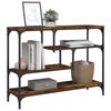 vidaXL Table console ch&ecirc;ne fum&eacute; 100x30x75 cm bois d'ing&eacute;nierie