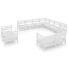 vidaXL Salon de jardin 11 pcs Bois de pin massif Blanc