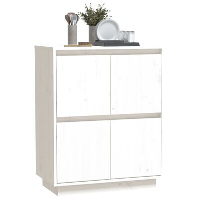 vidaXL Buffet Blanc 60x34x75 cm Bois massif de pin