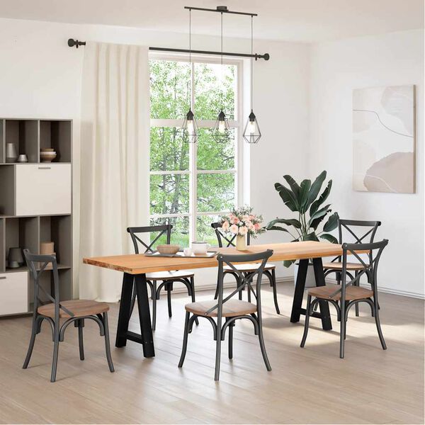 vidaXL Pieds de table à manger en forme de A 2 pièces Noir 60 x (72-73) cm Acier